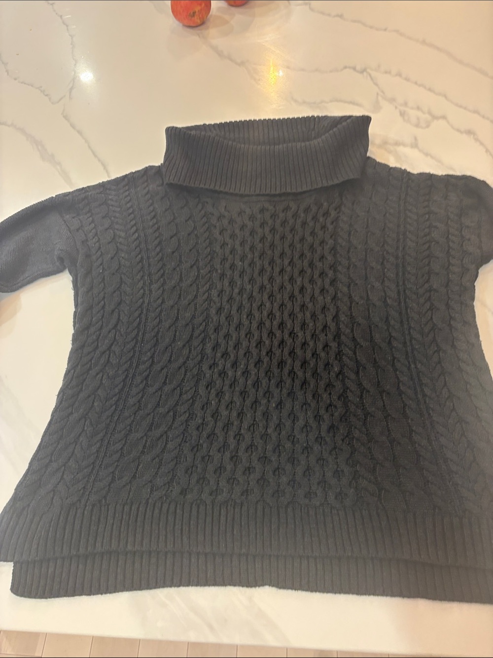 American Eagle Outfitters Black Cable Knit Turtleneck Sweater